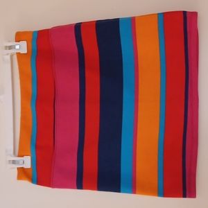 Xhilaration medium blue/pink multicolored colorblock striped bodycon mini skirt